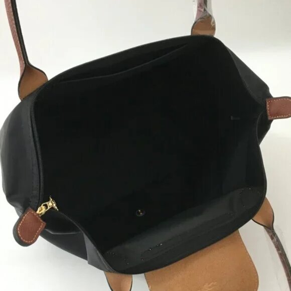 NWT Longchamp Le Pliage Original Large Shoulder Nylon Bag Tote Black